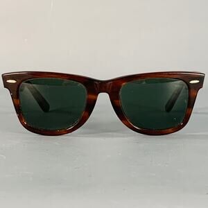 RAY-BAN Vintage Brown Tortoiseshell Acetate Wayfarer Sunglasses